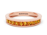Rose gold Channel Set Princess Cut Citrine Eternity Band_36