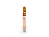 Rose gold Channel Set Princess Cut Citrine Eternity Band_8