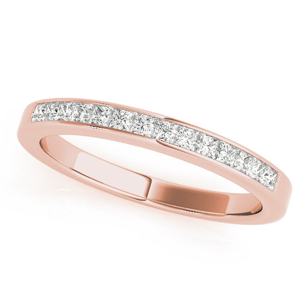 Rose gold Channel Set Princess Cut Diamond Eternity Band