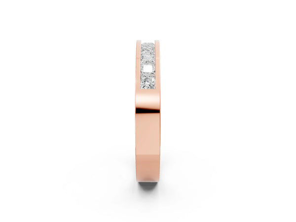 Rose gold Channel Set Princess Cut Diamond Eternity Band