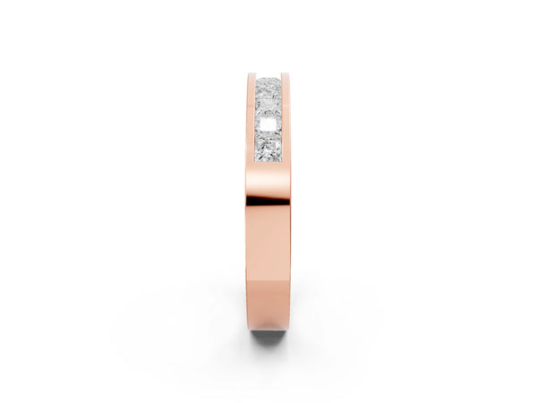 Rose gold Channel Set Princess Cut Diamond Eternity Band