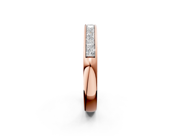 Rose gold Channel Set Princess Cut Diamond Eternity Band