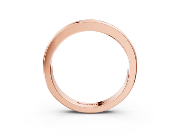 Rose gold Channel Set Princess Cut Diamond Eternity Band