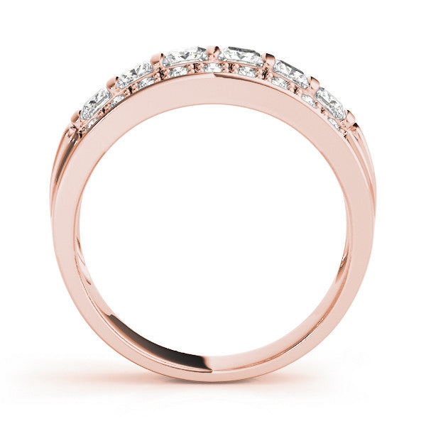 Rose gold Channel-Set Princess Cut Diamond Pavé Band 1