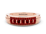 Rose gold Channel-Set Princess Cut Diamond Pavé Band_18