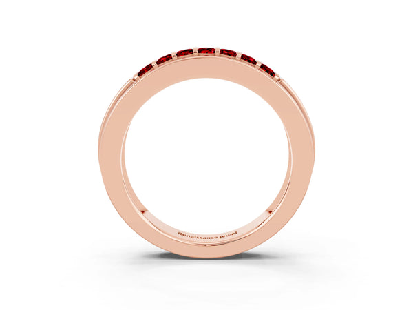 Rose gold Channel-Set Princess Cut Diamond Pavé Band