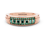 Rose gold Channel-Set Princess Cut Diamond Pavé Band_30
