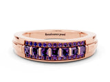 Rose gold Channel-Set Princess Cut Diamond Pavé Band_30