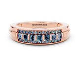 Rose gold Channel-Set Princess Cut Diamond Pavé Band_30
