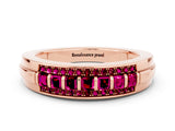Rose gold Channel-Set Princess Cut Diamond Pavé Band_30