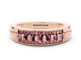 Rose gold Channel-Set Princess Cut Diamond Pavé Band_30