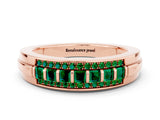 Rose gold Channel-Set Princess Cut Diamond Pavé Band_30