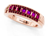 Rose gold Channel-Set Princess Cut Diamond Pavé Band_31