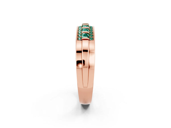 Rose gold Channel-Set Princess Cut Diamond Pavé Band