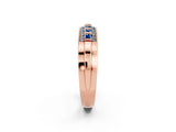 Rose gold Channel-Set Princess Cut Diamond Pavé Band_32