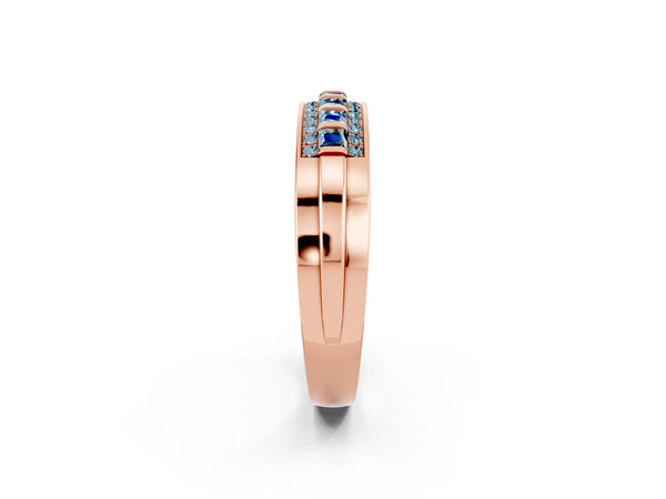 Rose gold Channel-Set Princess Cut Diamond Pavé Band