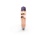Rose gold Channel-Set Princess Cut Diamond Pavé Band_32