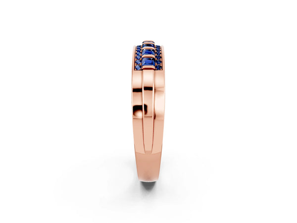 Rose gold Channel-Set Princess Cut Diamond Pavé Band