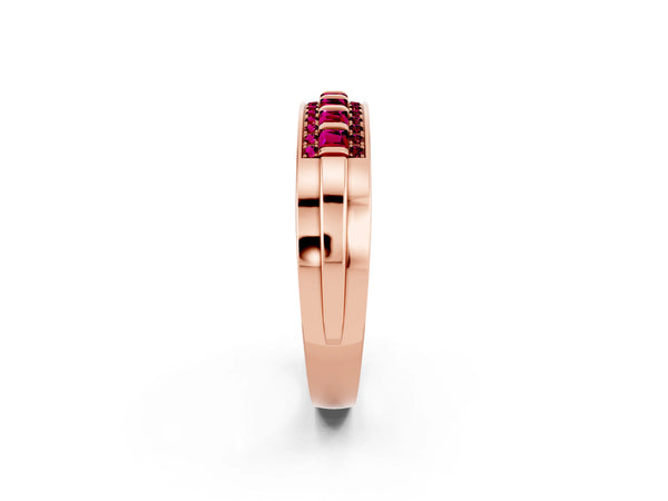 Rose gold Channel-Set Princess Cut Diamond Pavé Band