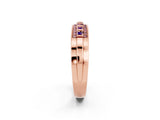 Rose gold Channel-Set Princess Cut Diamond Pavé Band_32