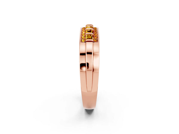 Rose gold Channel-Set Princess Cut Diamond Pavé Band