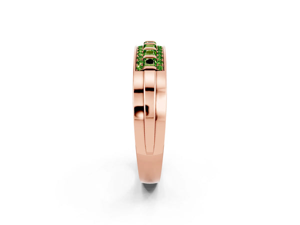 Rose gold Channel-Set Princess Cut Diamond Pavé Band