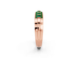 Rose gold Channel-Set Princess Cut Diamond Pavé Band_32