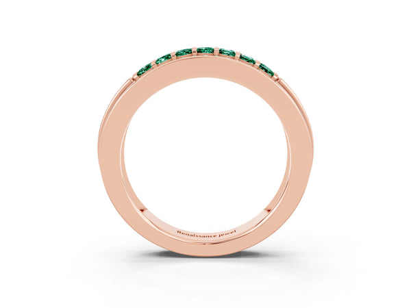 Rose gold Channel-Set Princess Cut Diamond Pavé Band