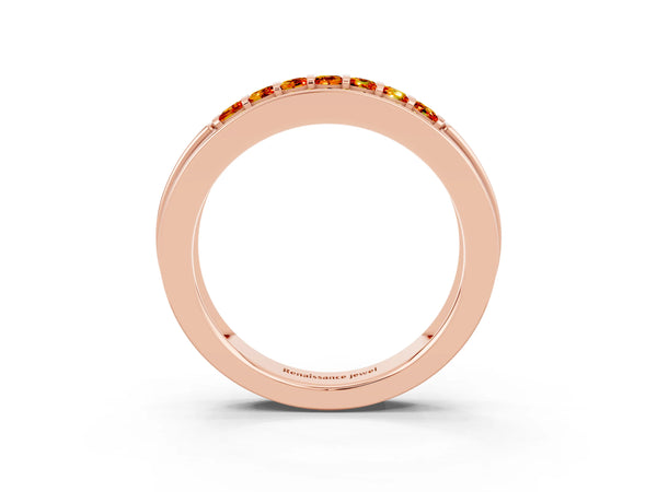 Rose gold Channel-Set Princess Cut Diamond Pavé Band
