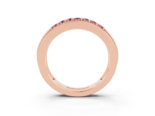 Rose gold Channel-Set Princess Cut Diamond Pavé Band