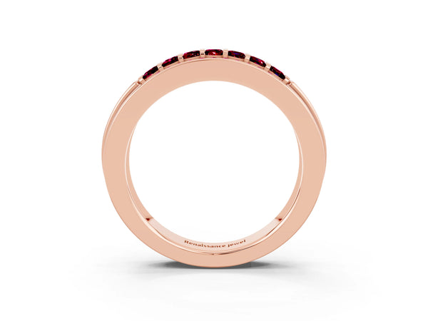Rose gold Channel-Set Princess Cut Diamond Pavé Band