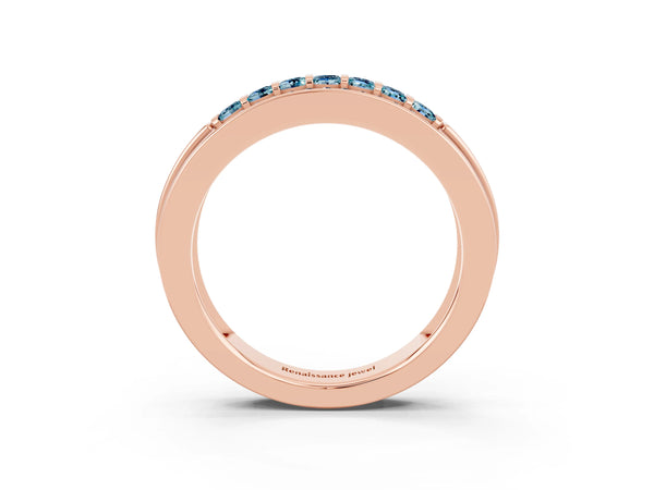Rose gold Channel-Set Princess Cut Diamond Pavé Band
