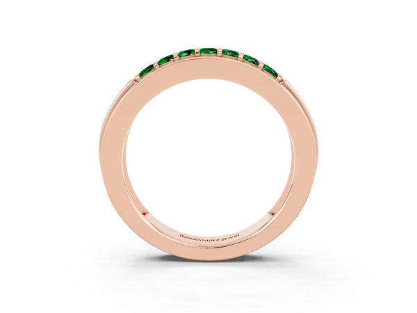 Rose gold Channel-Set Princess Cut Diamond Pavé Band