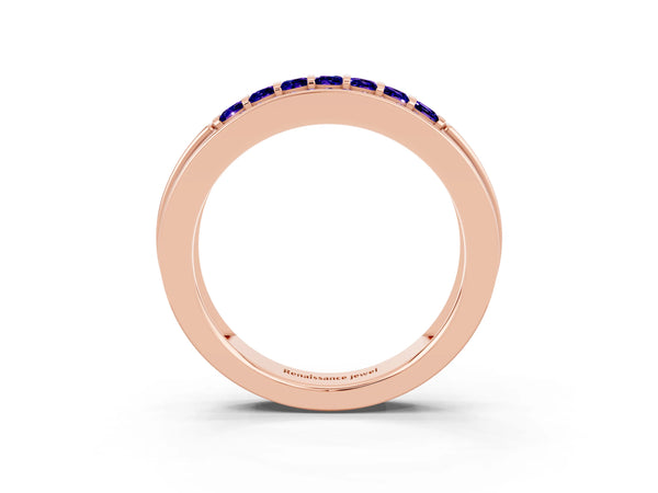 Rose gold Channel-Set Princess Cut Diamond Pavé Band