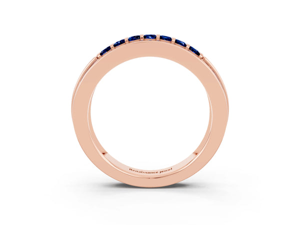 Rose gold Channel-Set Princess Cut Diamond Pavé Band
