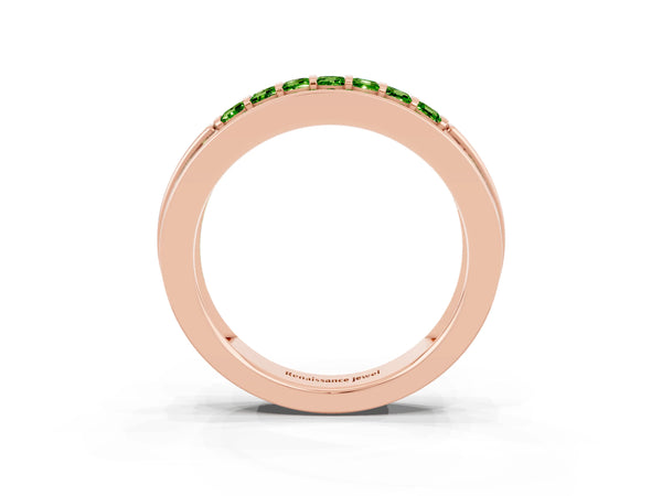 Rose gold Channel-Set Princess Cut Diamond Pavé Band