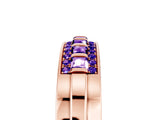 Rose gold Channel-Set Princess Cut Diamond Pavé Band_35