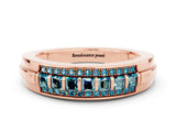 Rose gold Channel-Set Princess Cut Diamond Pavé Band_42