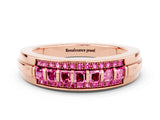 Rose gold Channel-Set Princess Cut Diamond Pavé Band_42