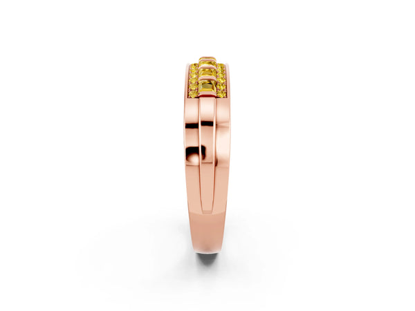Rose gold Channel-Set Princess Cut Diamond Pavé Band