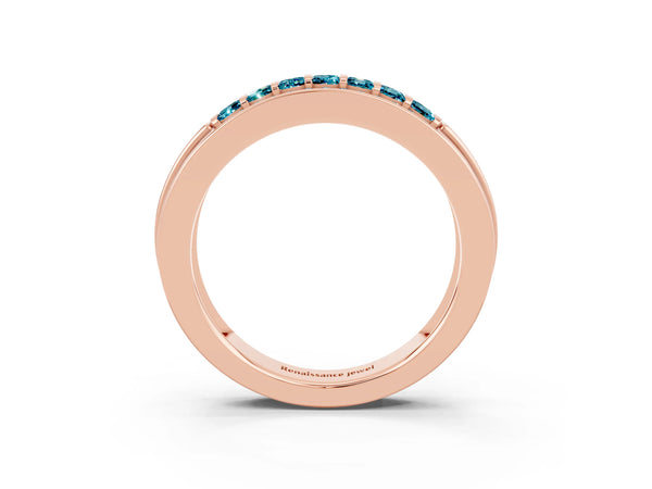 Rose gold Channel-Set Princess Cut Diamond Pavé Band