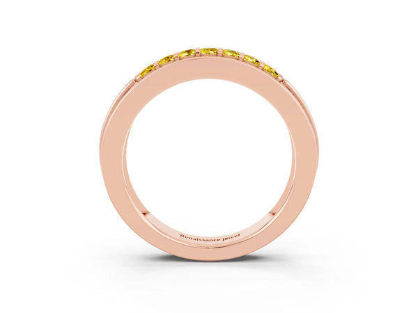 Rose gold Channel-Set Princess Cut Diamond Pavé Band