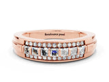 Rose gold Channel-Set Princess Cut Diamond Pavé Band_47