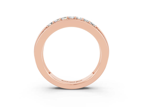 Rose gold Channel-Set Princess Cut Diamond Pavé Band