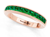 Rose gold Channel Set Princess Cut Emerald Eternity Band_7