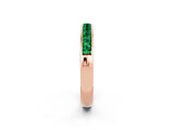 Rose gold Channel Set Princess Cut Emerald Eternity Band_8