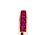 Rose gold Channel Set Princess Cut Garnet Eternity Band_11