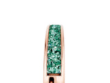 Rose gold Channel Set Princess Cut Green Sapphire Eternity Band_11