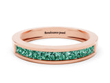 Rose gold Channel Set Princess Cut Green Sapphire Eternity Band_24