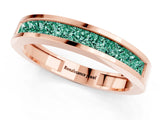 Rose gold Channel Set Princess Cut Green Sapphire Eternity Band_25